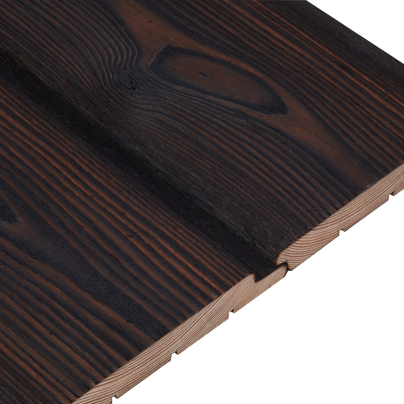 yakisugi charred larch timber cladding boards - shiplap - modern cladding - amber colour