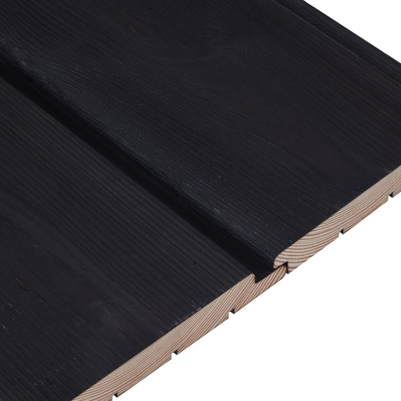 shou sugi ban charred larch timber cladding boards - shiplap - modern cladding - dark grey colour
