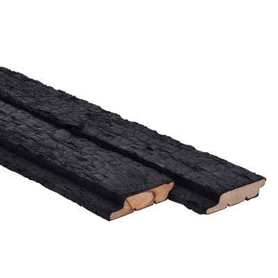 deep charred larch timber cladding boards - shiplap - modern cladding